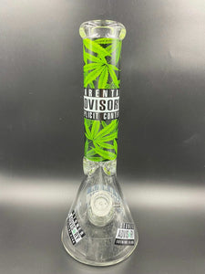 14" Parental Advisory Glass Bong