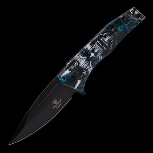 Blue Evil Devil Foldable Knife