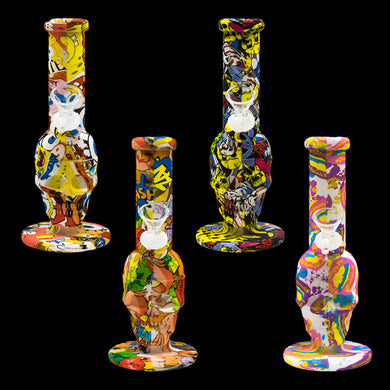 Assorted Graphic Silicone Bongs 8.5